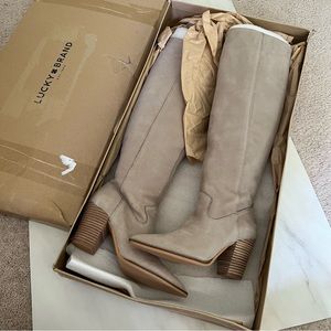 Lucky Brand Azoola Leather Boot - chinchilla